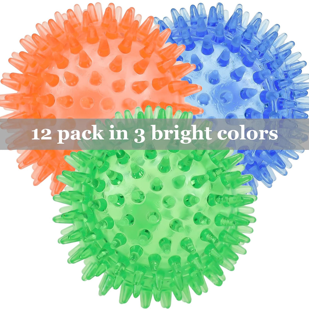 LECHONG 12pack squeaky ball safe-chewing design reduces choking risks during play.