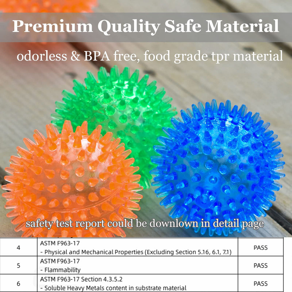 LECHONG 12pack squeaky ball spiky blue promotes fetch and playful dental stimulation.