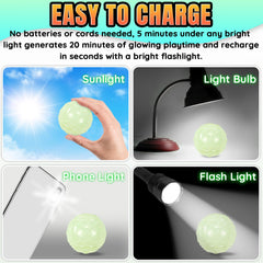 LECHONG 2-5 inch glow ball ready for fetch and launcher
