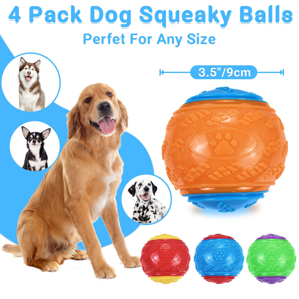 LECHONG 3.5in squeaky ball colorful design aids visibility during outdoor play