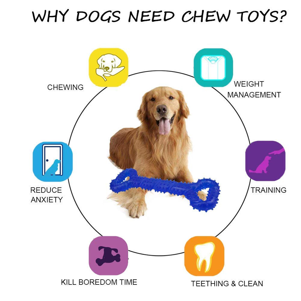 LECHONG convex-design chew toy held by owner during tug game.