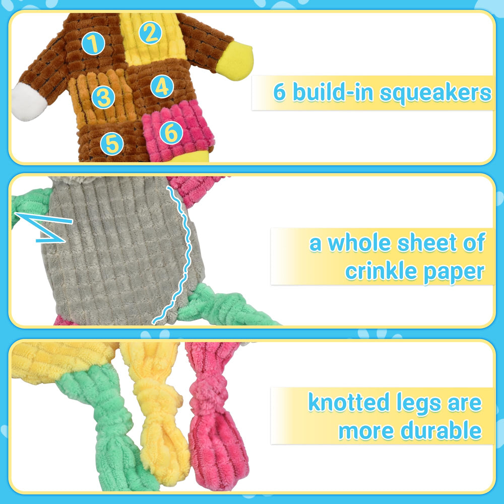 LECHONG duck toy crinkle paper for varied sounds and enrichment