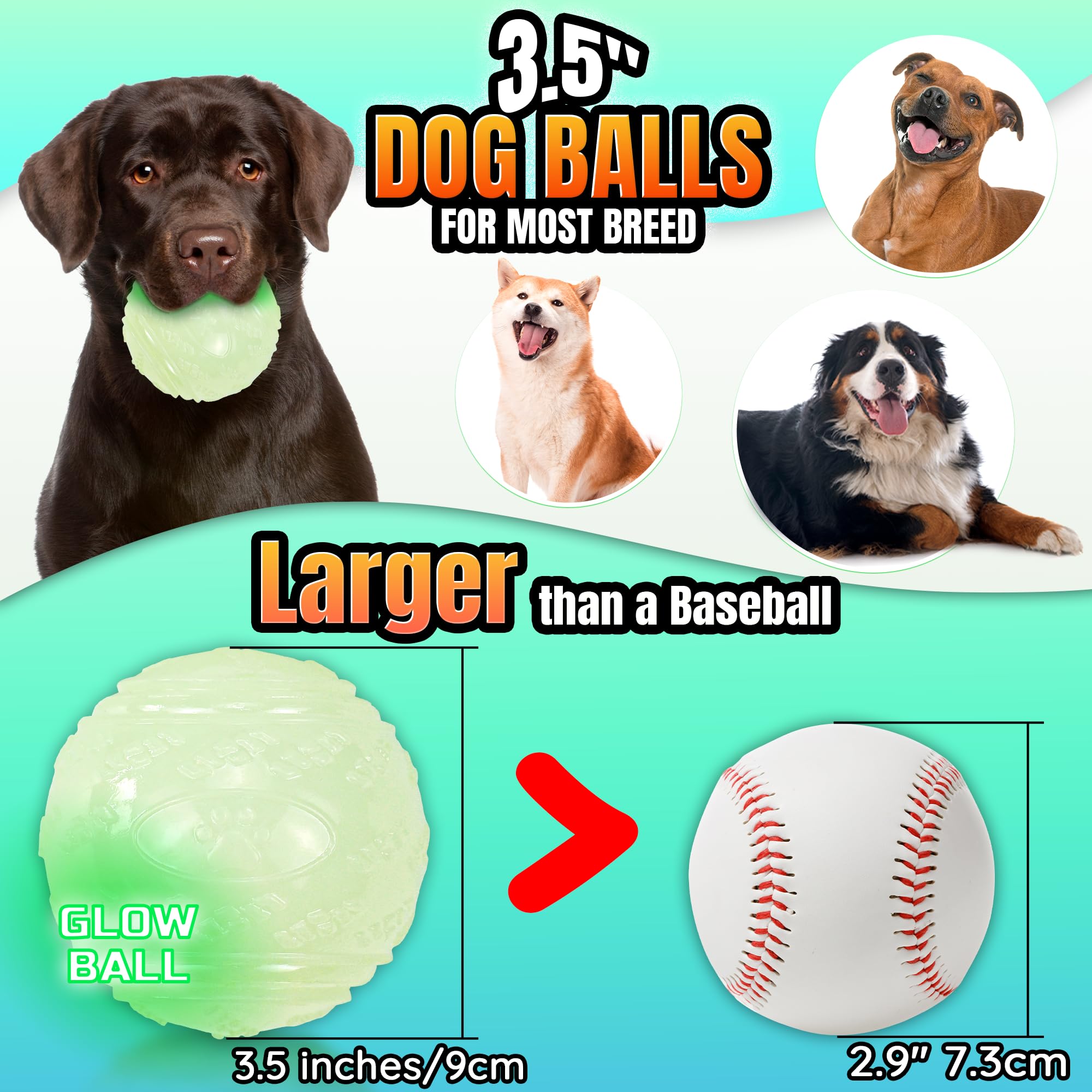 LECHONG durable rubber ball with built-in squeaker for interactive play