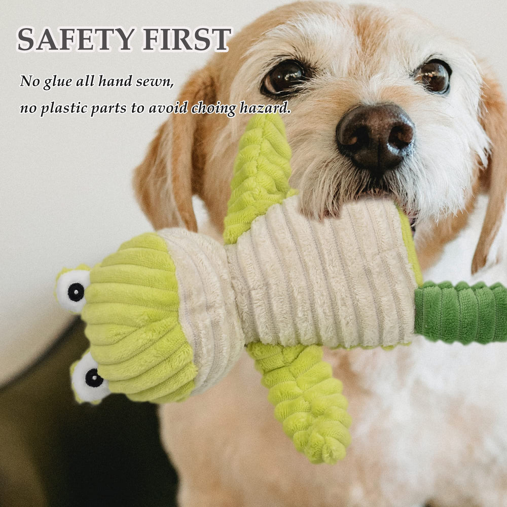 LECHONG elephant plush dog toy with squeaker for interactive enrichment.