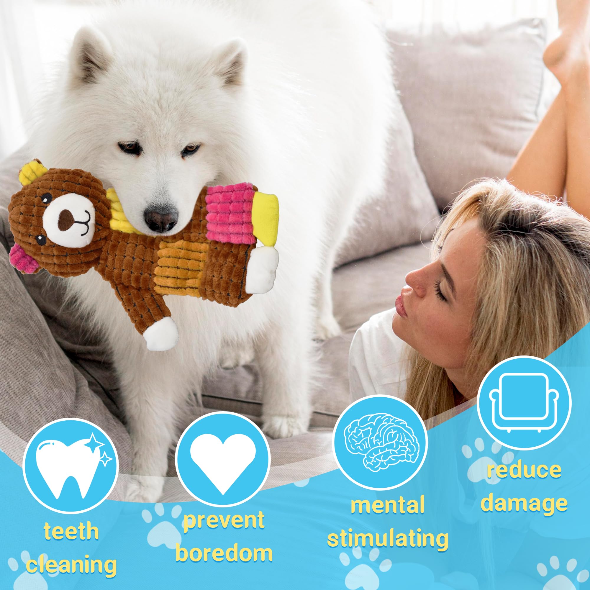 LECHONG elephant toy crinkle texture for exciting chewing experiences