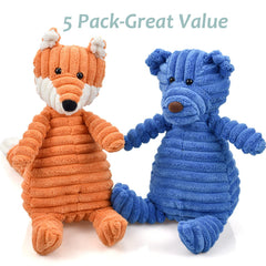 LECHONG fox squeaky plush toy with embroidered eyes for engaging indoor play