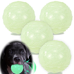 LECHONG glow dog ball 4-pack for nighttime fetch and high visibility