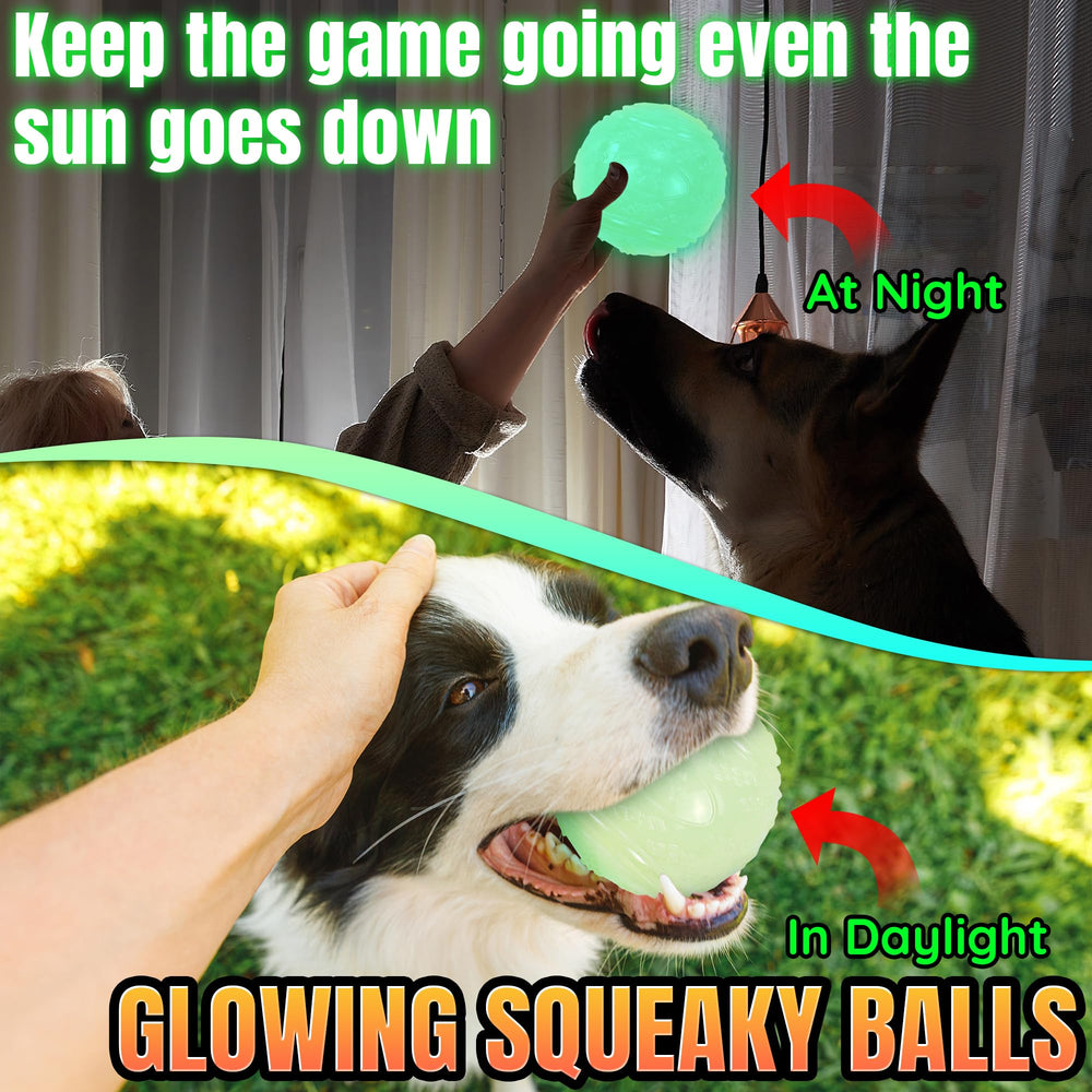 LECHONG large dog glow ball for dusk play and easy pickup