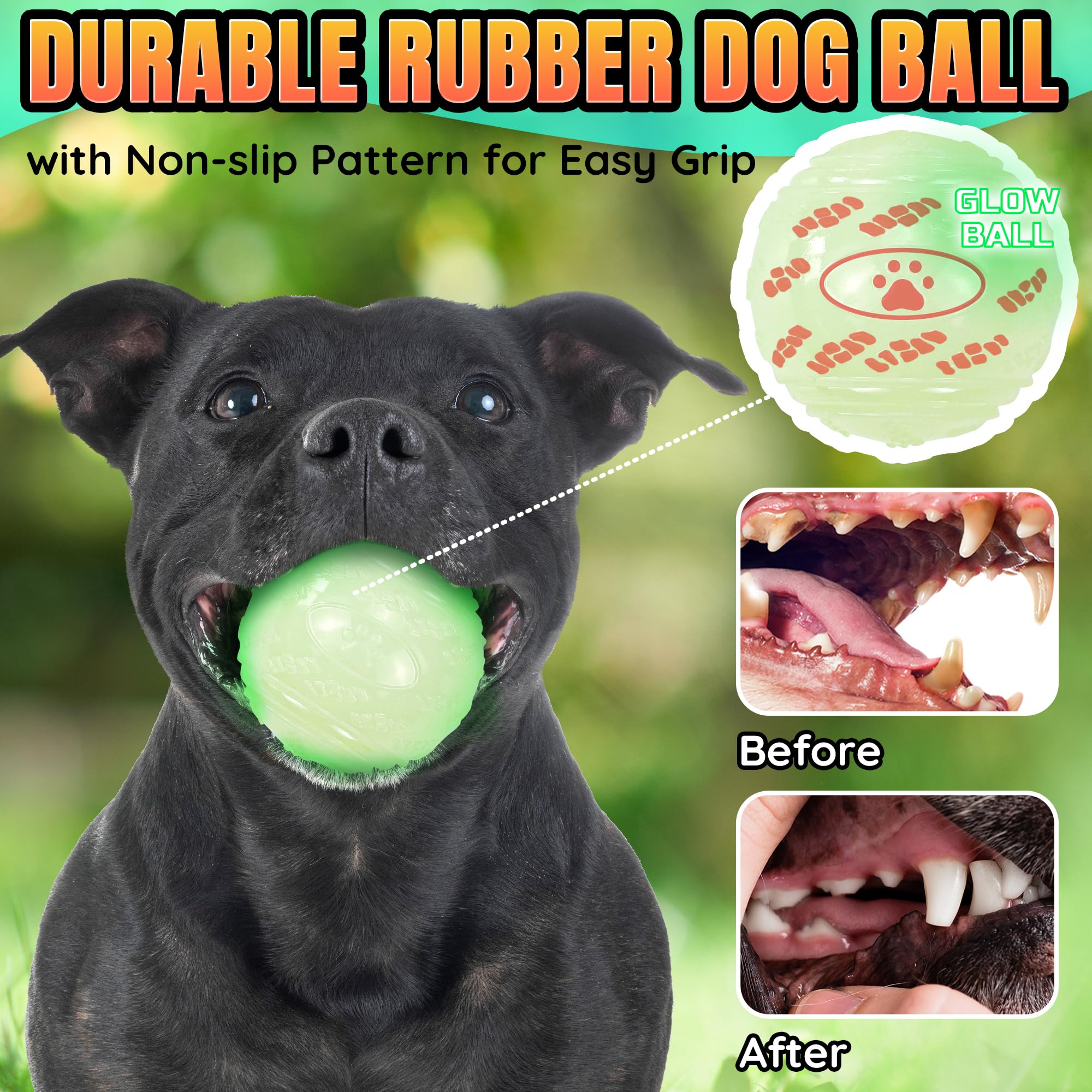 LECHONG nighttime fetch ball enhances visibility during evening games