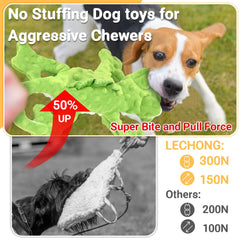 LECHONG No Stuffing Dinosaur toy – rugged chew and crinkle sounds for reward-driven play.