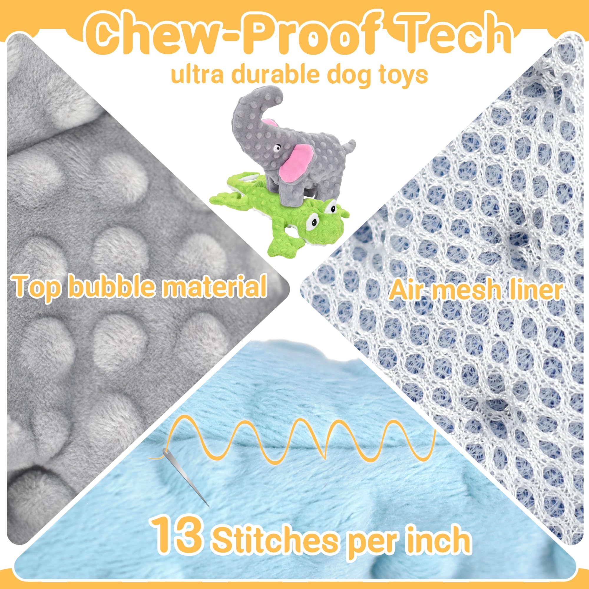 LECHONG No Stuffing Elephant toy – sturdy, lifelike chew to entertain dogs of all sizes.