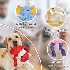 LECHONG pig plush dog toy with squeaker for satisfying chew and retrieval games.