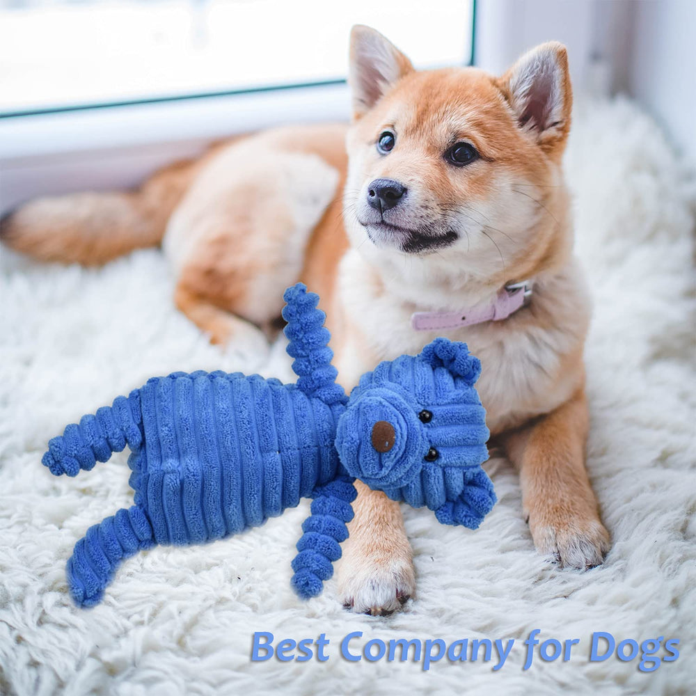 LECHONG plush dog toy bundle with embroidered eyes and durable seams