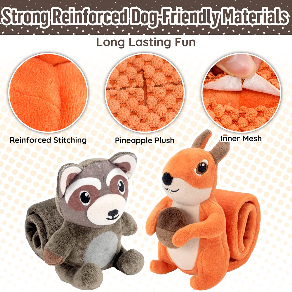 LECHONG roll-up tail hides snacks and invites search and puzzle play.