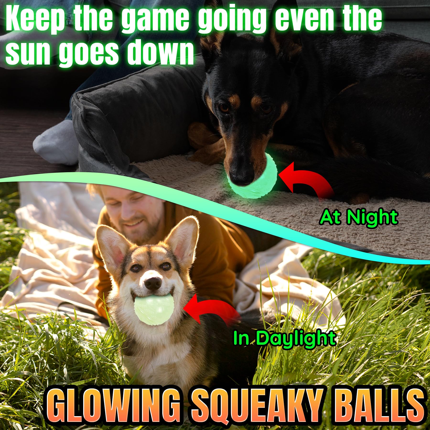 LECHONG squeaker inside ball ensures secure squeak during play