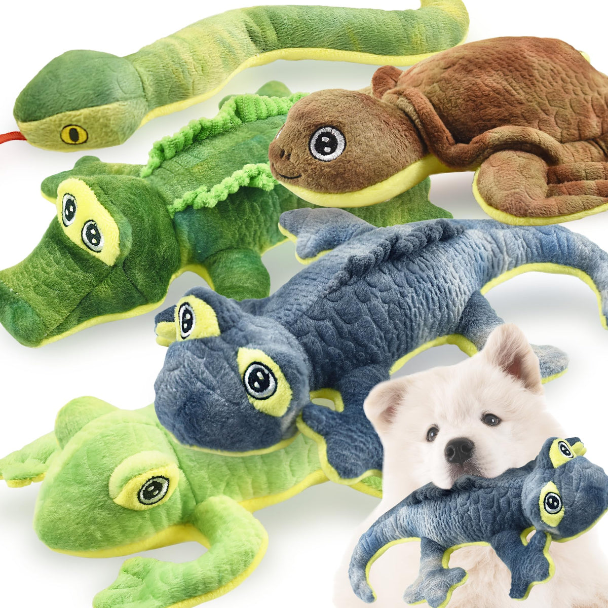 LECHONG stuffed animal dog toy alligator for interactive play and durability