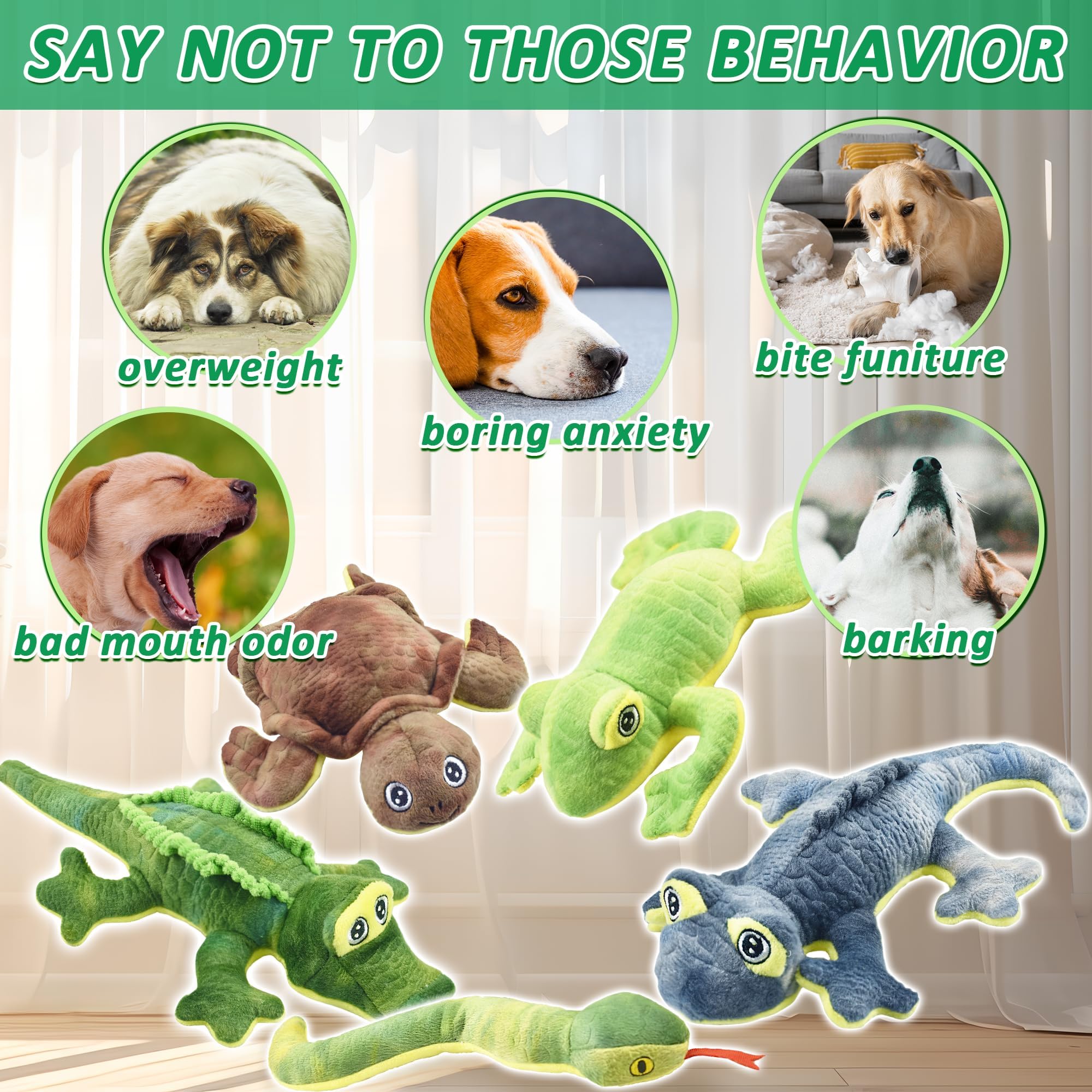 LECHONG snake dog toy with reinforced stitching for durability