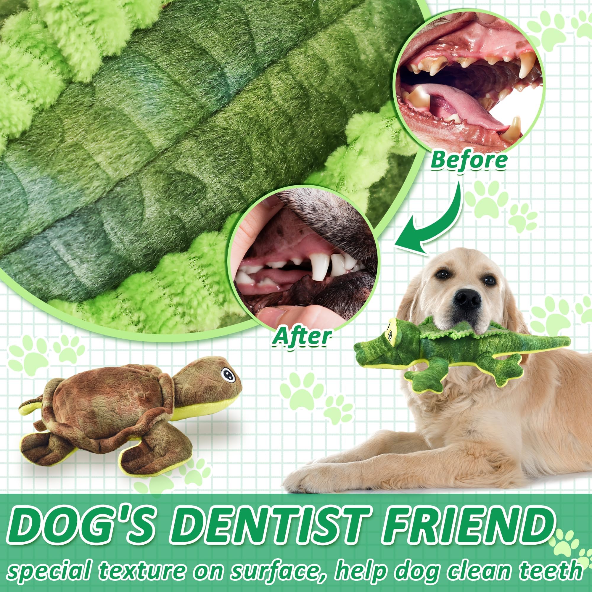 LECHONG turtle dog toy with sturdy fabric for long-lasting fun