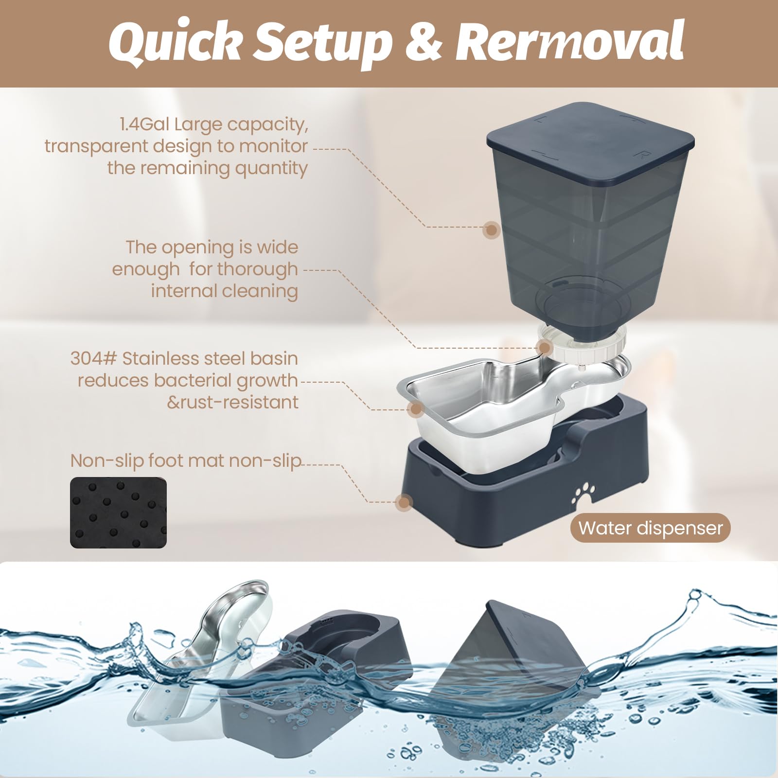 Leefele anti-tip base ensures stable meals and prevents tipping