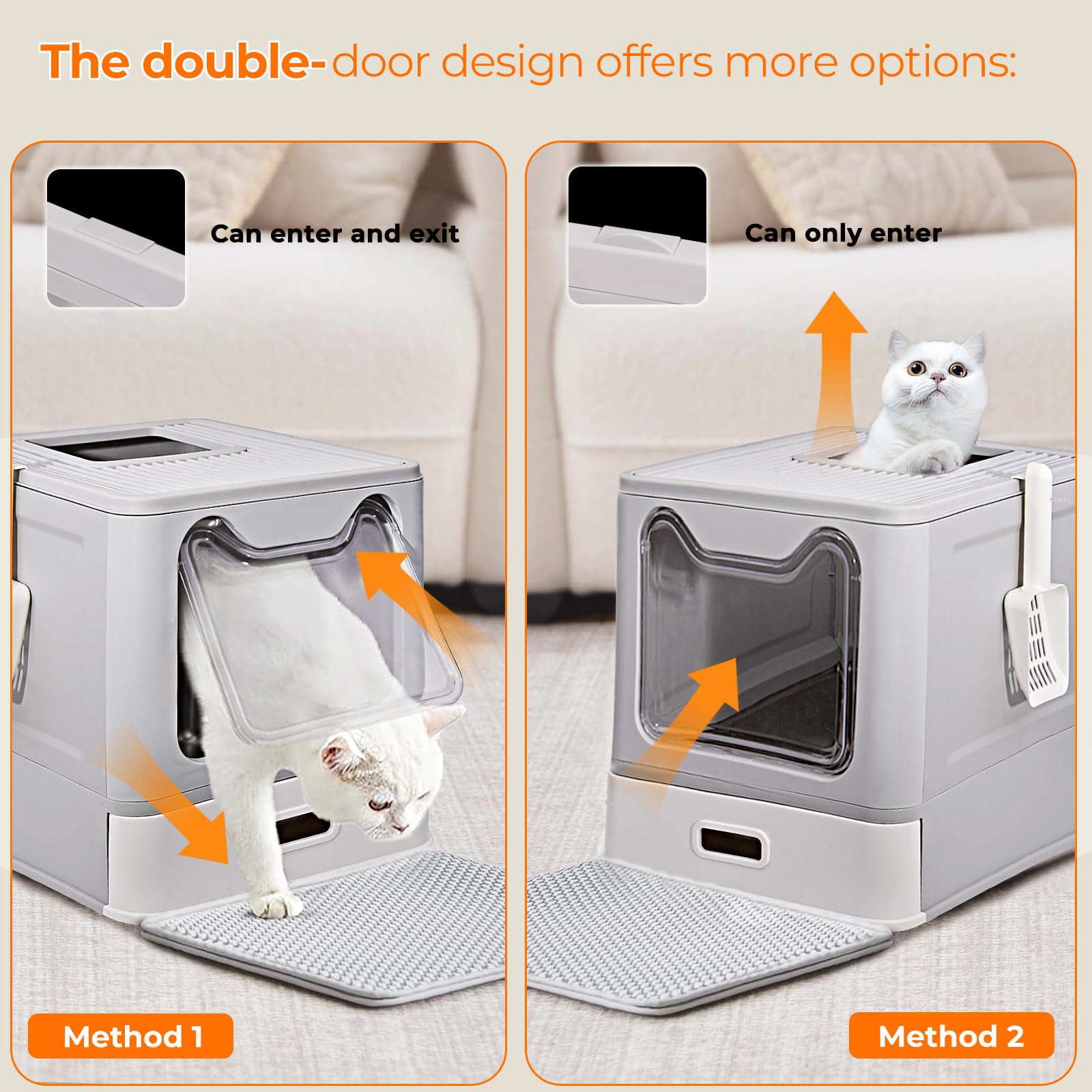 LEEJARD dog-proof top-entry design keeps dogs out in multi-pet homes