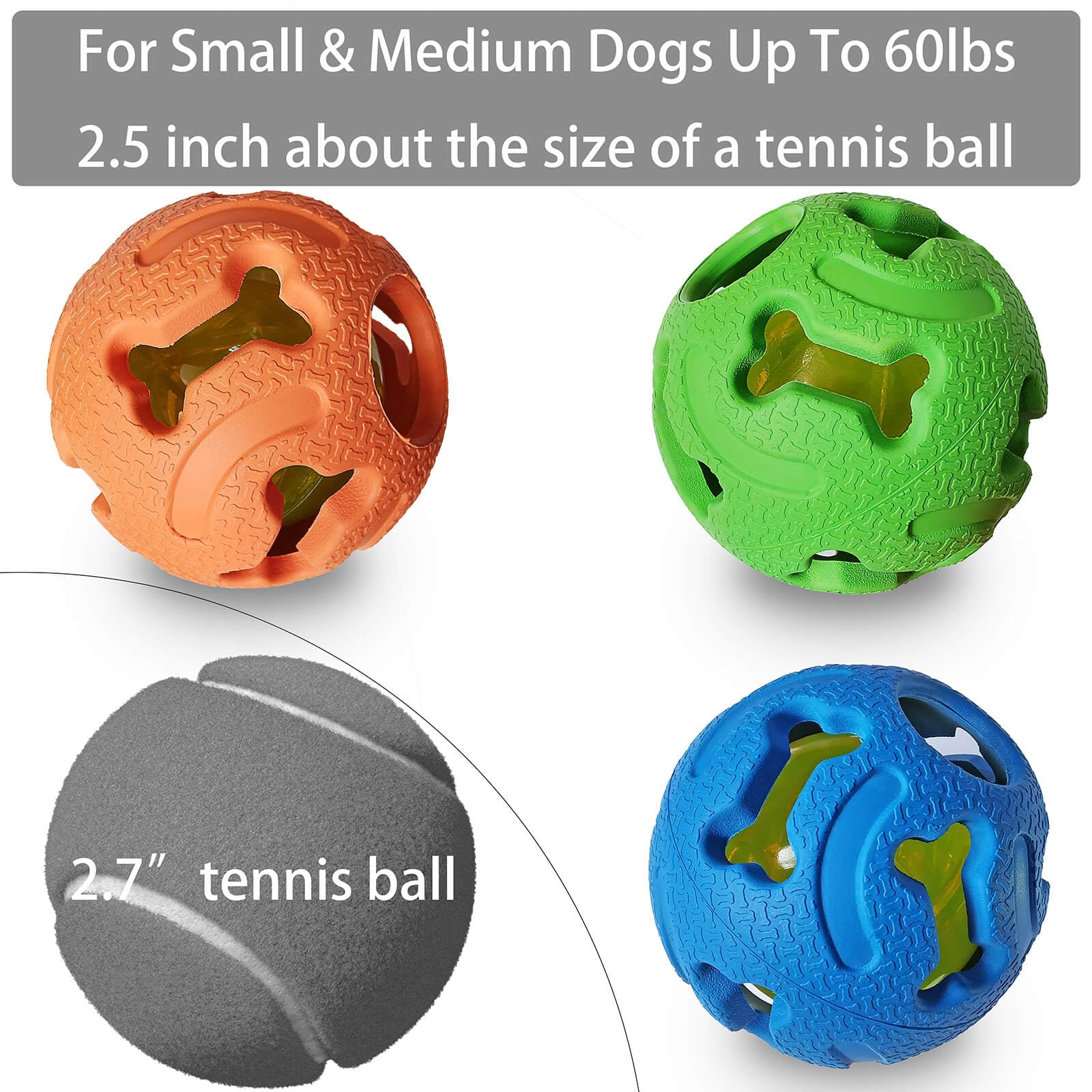 Leejec light-up blue ball, 2.5 inches, durable chew toy for backyard fun.