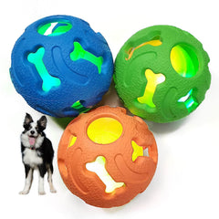 Leejec light-up green ball, 2.5 inches, visible during night fetch play.