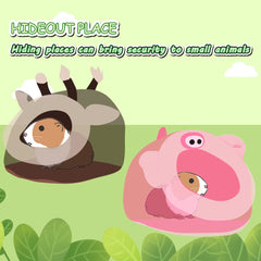 LEFTSTARER small pet bed with four cartoon shapes offers cozy, playful enclosure