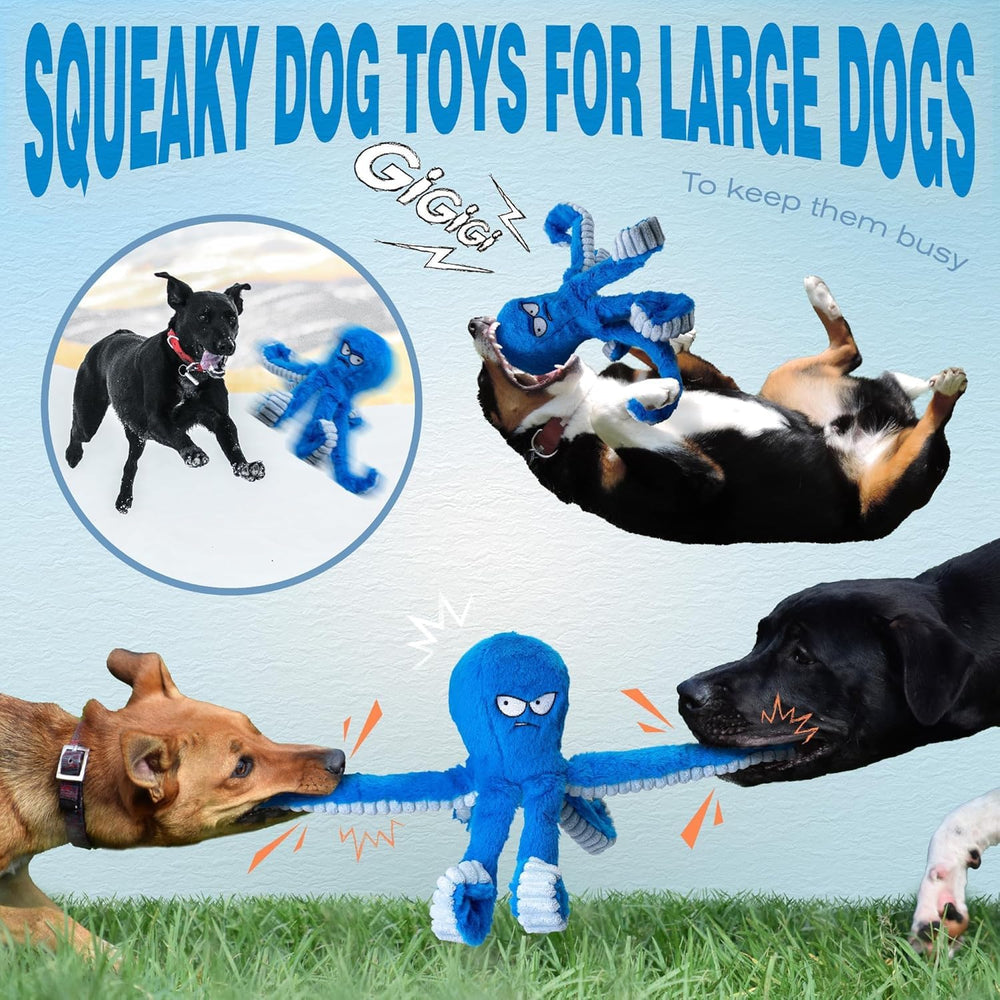LEGEND SANDY Blue Octopus plush toy is cuddly and safe for canine companionship
