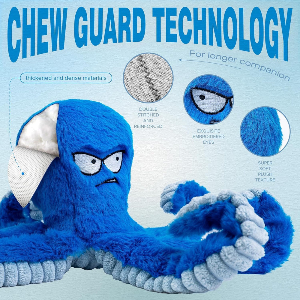 LEGEND SANDY Blue Octopus toy supports multiplayer tug for dogs of all sizes