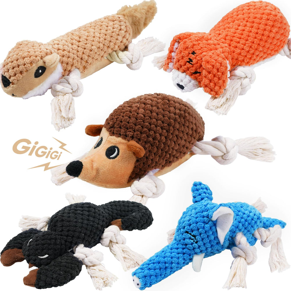 LEGEND SANDY hedgehog plush dog toy with squeaker for teething and play