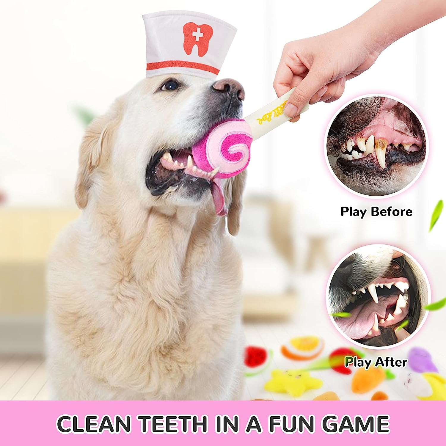 LEGEND SANDY plush mushroom toy; soft texture for gentle chewers.