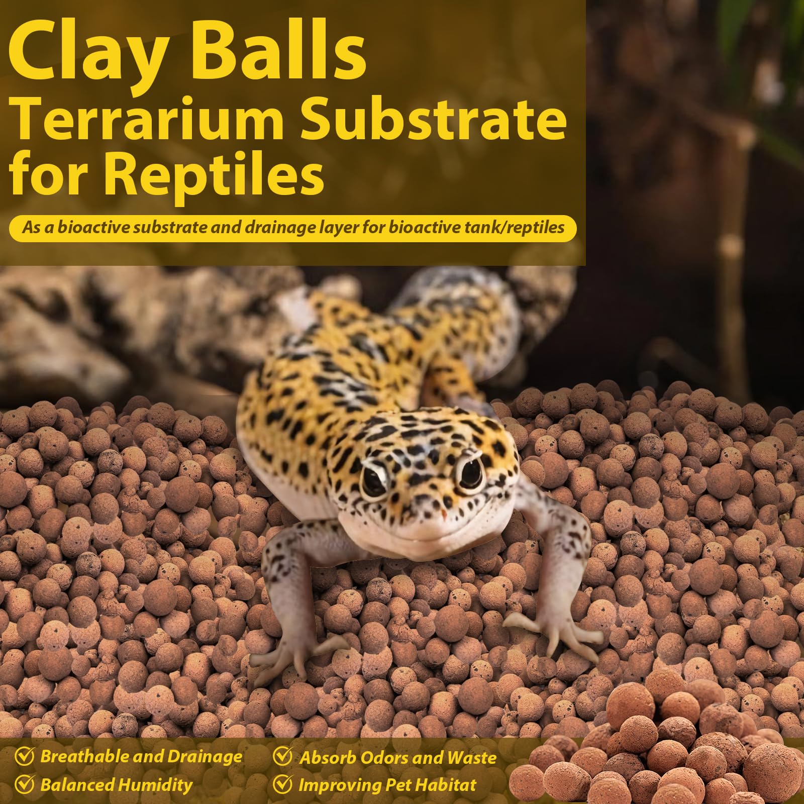 Legigo LECA balls show porous granules supporting roots and plant airflow in vivariums.