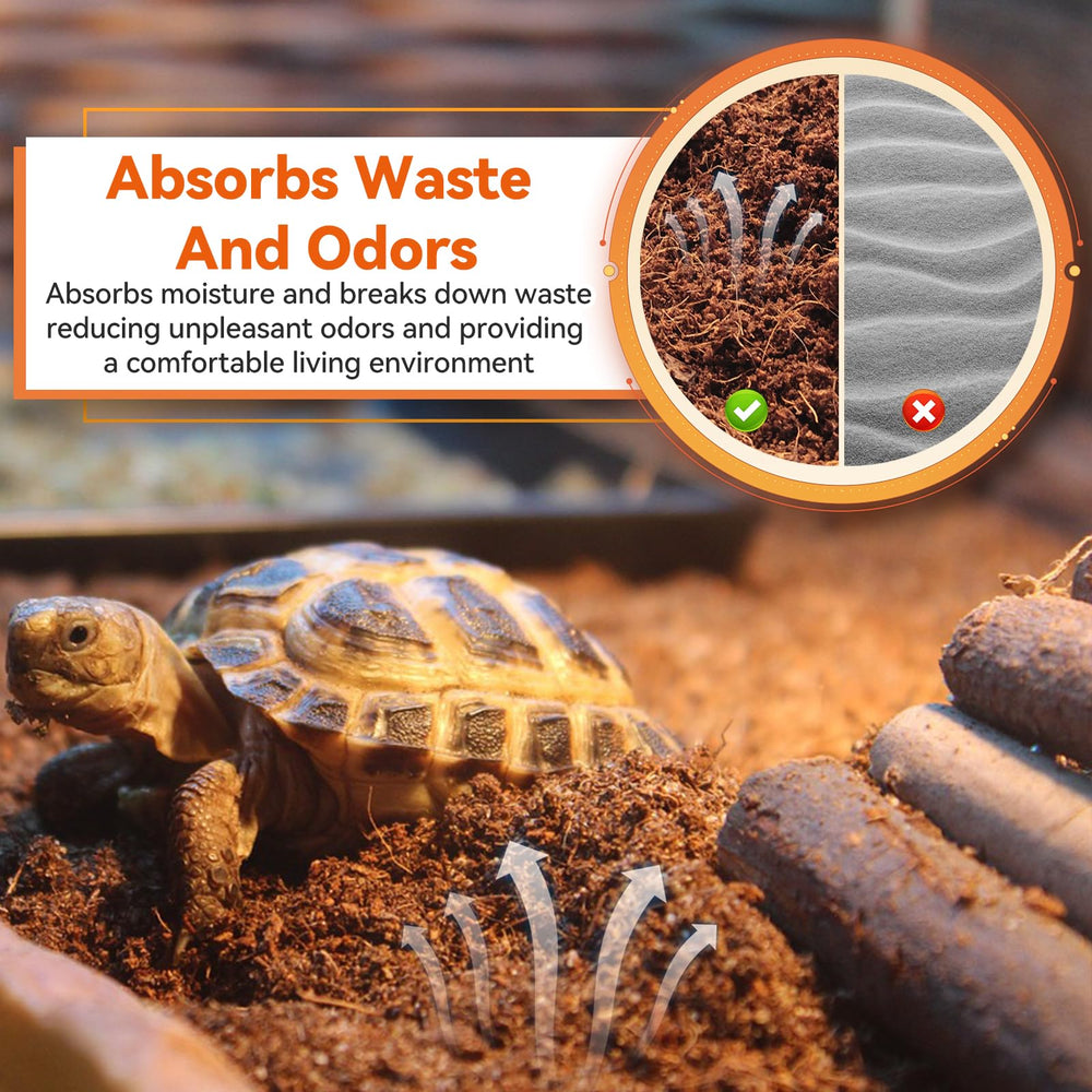 Legigo odor-absorbing coconut fiber bedding helps keep terrariums fresh.