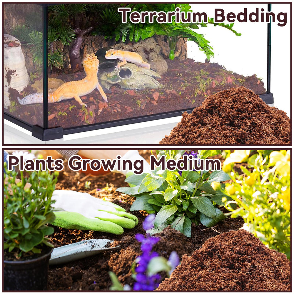 Legigo reptile habitat substrate with moisture-holding coconut fiber.