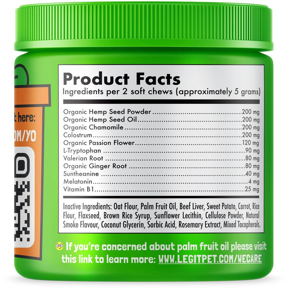 LEGITPET 120-count chews offer convenient daily use for calmer routines.