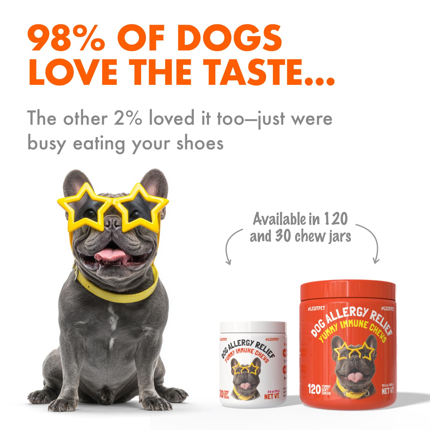 LEGITPET Allergy Relief Chews dog eating treat demonstrates palatability for daily use