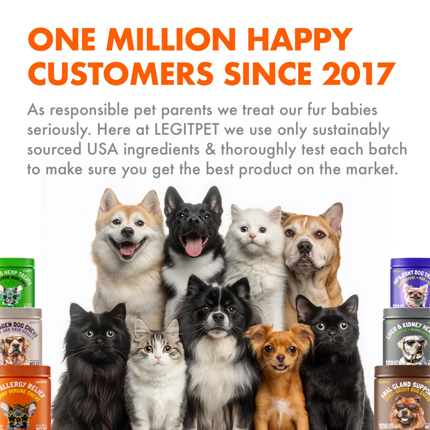 LEGITPET Allergy Relief Chews skin-paw relief image implies calmer skin after use