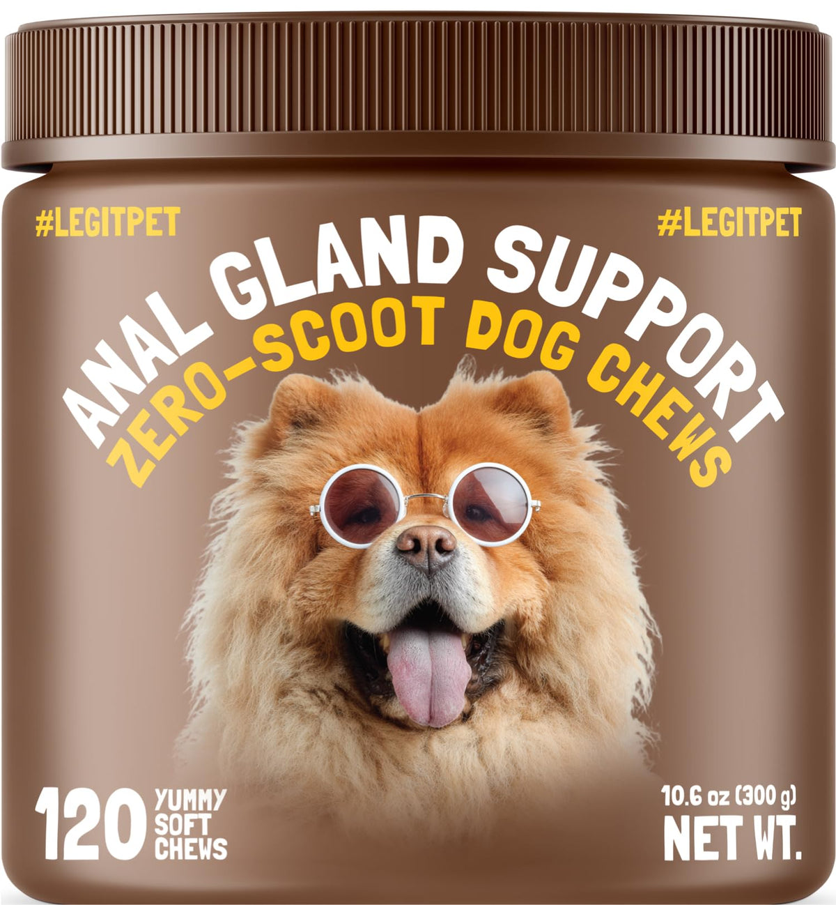 LEGITPET Anal Gland Relief Chews packaging shown for easy daily use and routine.