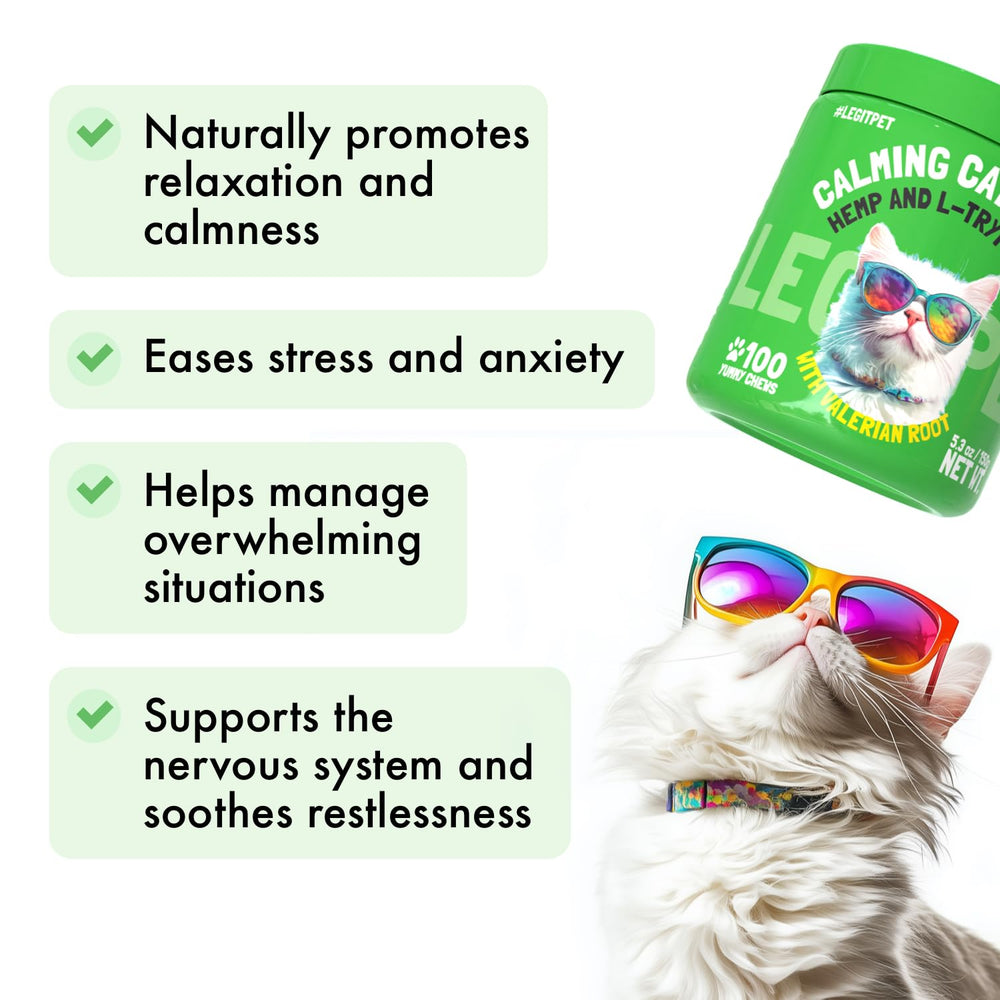LEGITPET Cat Calming Treats soft chews provide quick, tasty calm in busy moments.