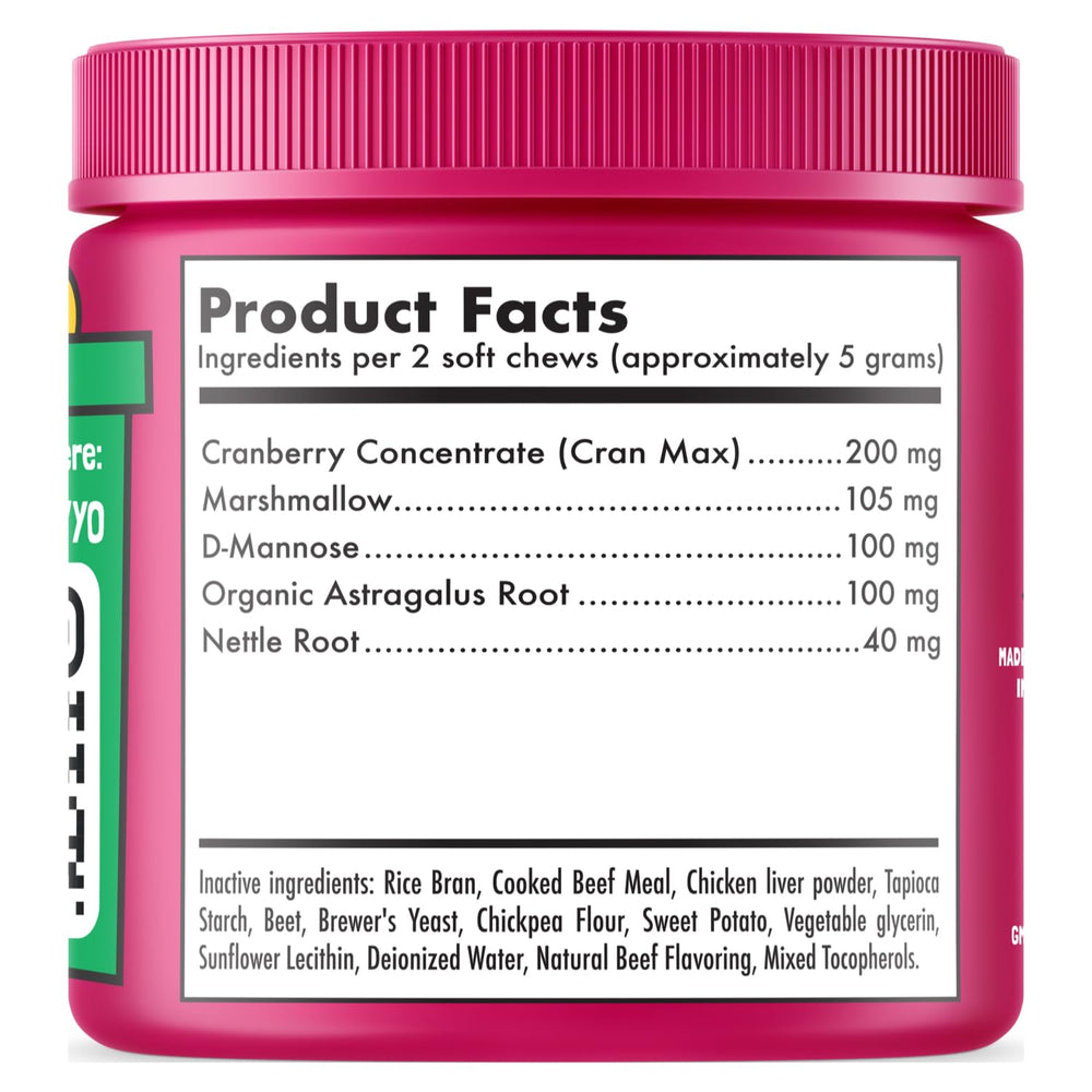 LEGITPET Cranberry UTI Chews packaging and label emphasizing natural wellness.