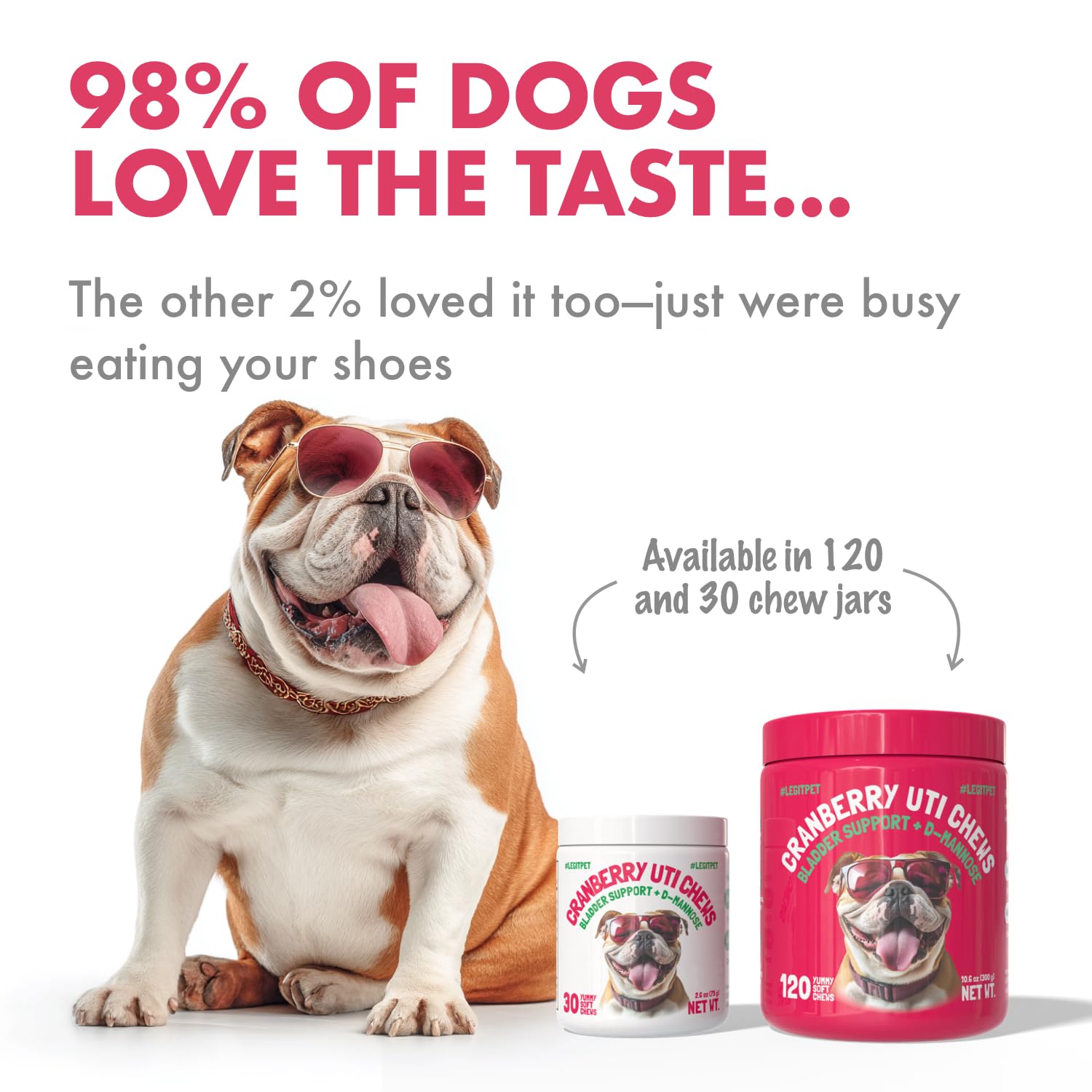 LEGITPET Cranberry UTI Chews soft chews close-up highlighting natural ingredients.