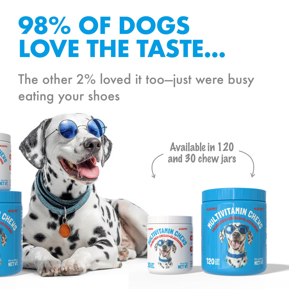 LEGITPET probiotics digestive enzymes chews aid healthy digestion and gut flora.
