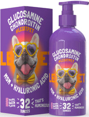 LEGITPET bacon flavored glucosamine bottle-front showing packaging and label benefits