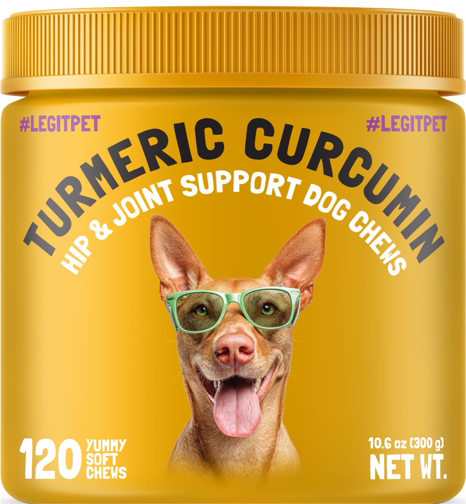 LEGITPET turmeric-curcumin dog chews with soft texture for joint support.