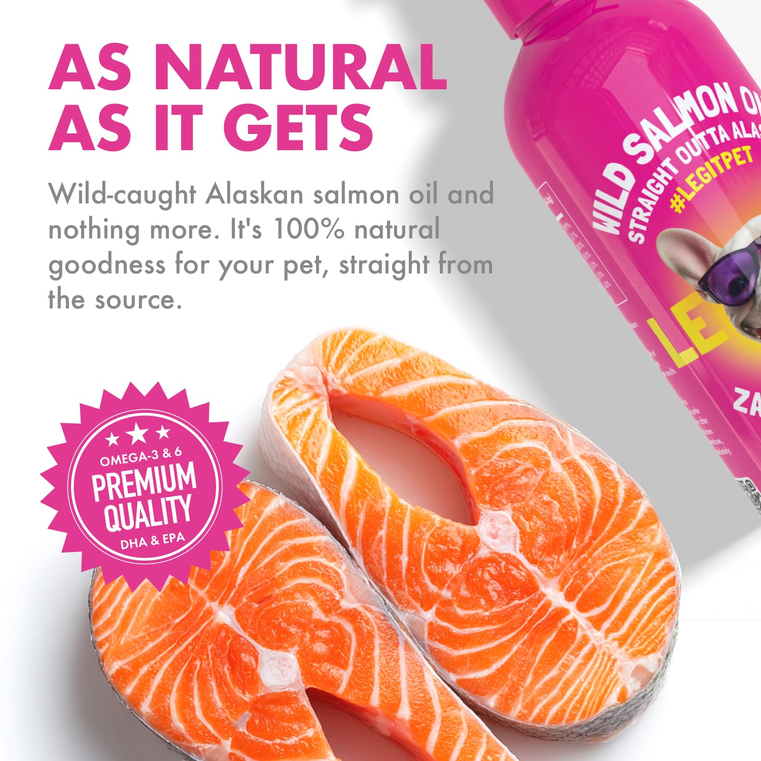 LEGITPET Salmon Oil being mixed with pet food during mealtime