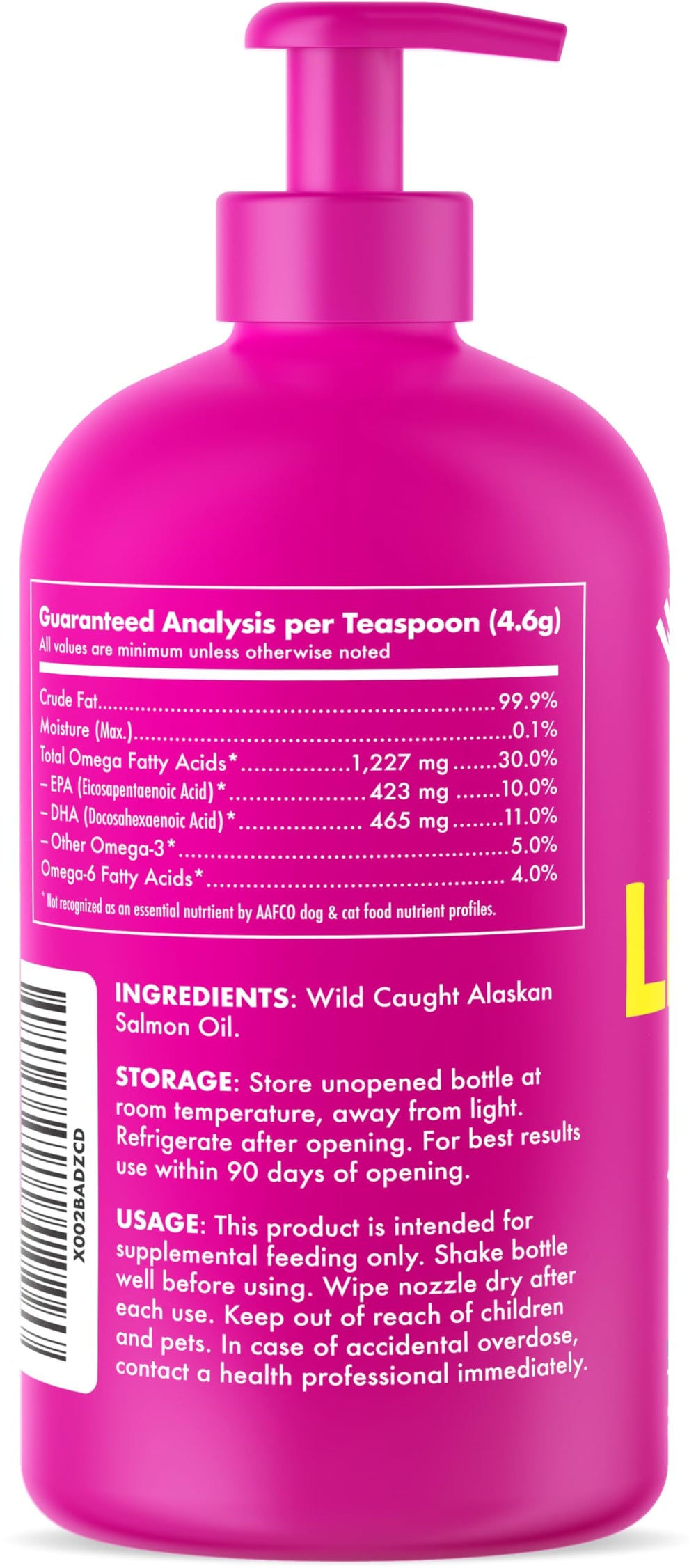 LEGITPET Salmon Oil bottle stored in kitchen or pantry