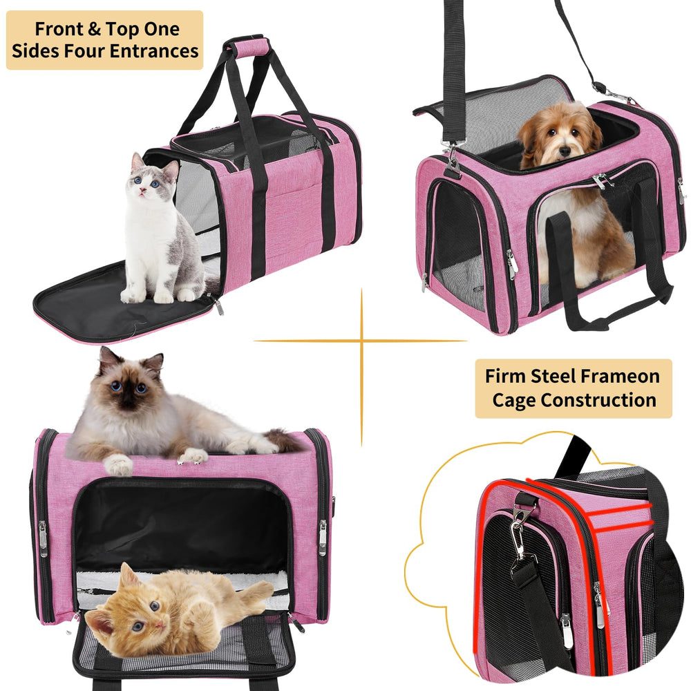 Lightweight collapsible LEHNI pet carrier folds flat for easy storage