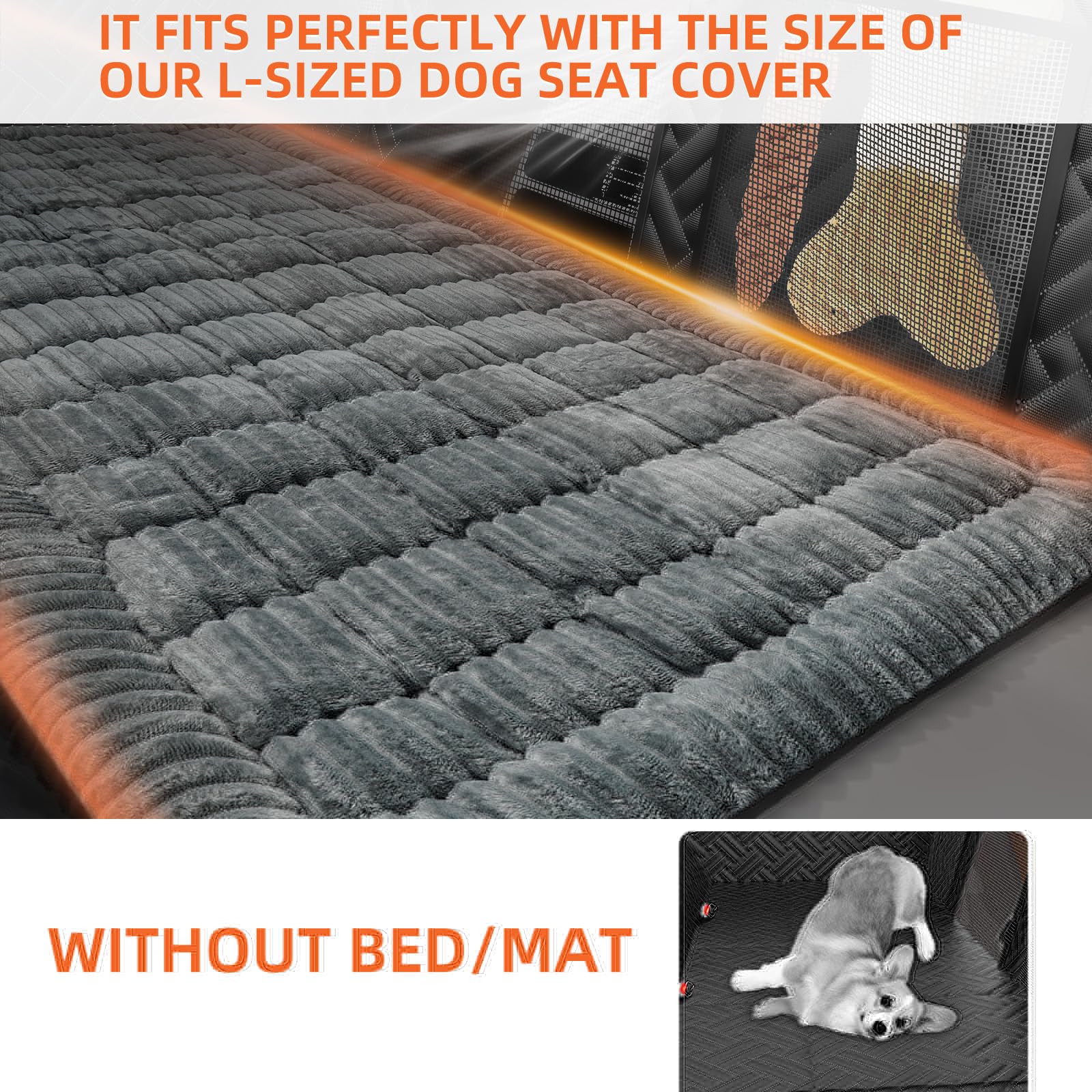 LEHNI deluxe dog seat cover protects upholstery for a cleaner ride.