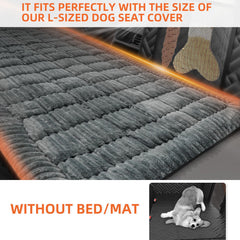LEHNI deluxe dog seat cover protects upholstery for a cleaner ride.