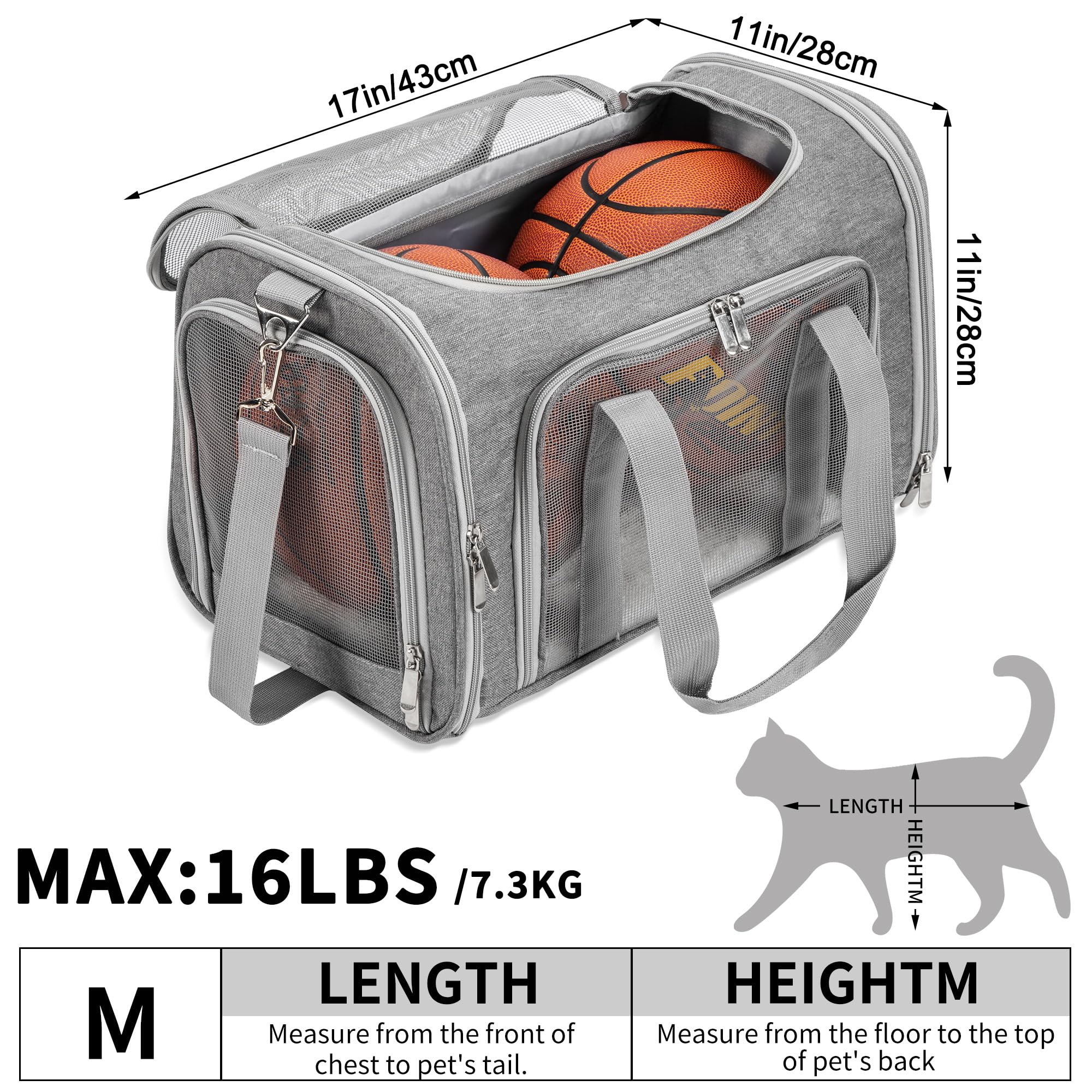 LEHNI soft-sided pet carrier back view highlighting under-seat compatibility.